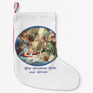 Calcetín Navideño Pequeño Escena de la natividad
