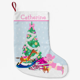 Calcetín Navideño Pequeño Escena occidental del árbol de navidad del bebé de