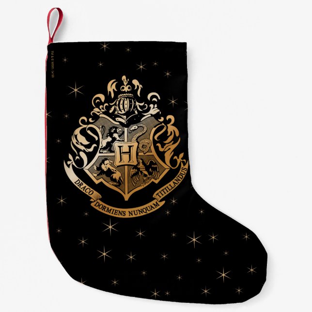 Calcetín Navideño Pequeño ESCUDO dorado de HOGWARTS™ (Anverso)