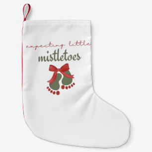 Calcetín Navideño Pequeño Esperando un pequeño embarazo de Navidad de muérda