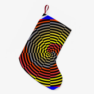 Calcetín Navideño Pequeño Espiral azul amarillo rojo de Kenneth Yoncich