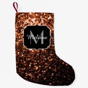 Calcetín Navideño Pequeño Espuma purpurinas de imitación de cobre marrón bro