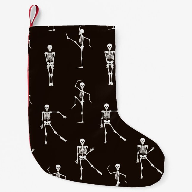 Calcetín Navideño Pequeño Esqueletos bailarines sin inconvenientes (Anverso)