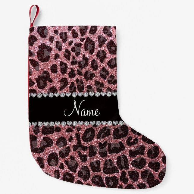 Calcetín Navideño Pequeño Estampado leopardo conocido de encargo del (Anverso)