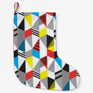 Calcetín Navideño Pequeño Estilo Retro Bauhaus: Resumen sin Marea