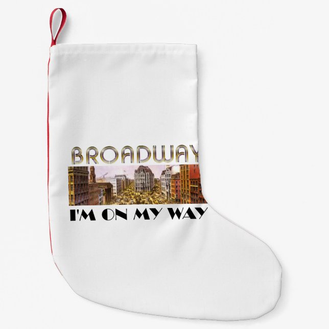 Calcetín Navideño Pequeño Estrella de Broadway de la CAMISETA (Anverso)
