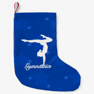 Calcetín Navideño Pequeño Estrellas azules del chica de la gimnasia