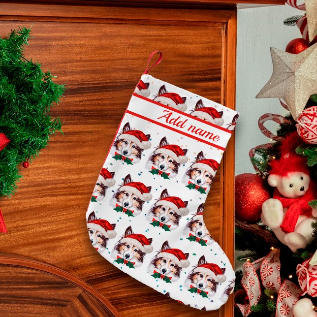 Calcetín Navideño Pequeño Estrellas de Navidades de raza de perro (Subido por el creador)