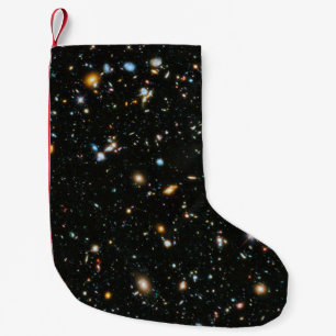 Calcetín Navideño Pequeño Estrellas espaciales profundas y galaxias