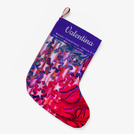 Calcetín Navideño Pequeño Estrellas festivas personalizadas