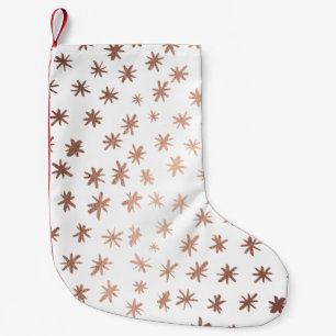Calcetín Navideño Pequeño Estrellas metálicas - cobre