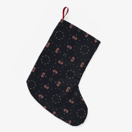 Calcetín Navideño Pequeño Estrellas y patrón de nave espacial único