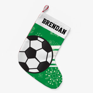 Calcetín Navideño Pequeño Estribos deportivos personalizados bola de fútbol