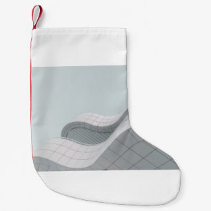 CALCETÍN NAVIDEÑO PEQUEÑO ESTRUCTURA DE CONSTRUCCIÓN BLANCA Y GRIS