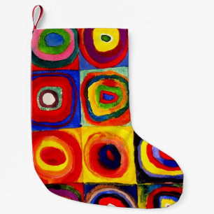 Calcetín Navideño Pequeño Estudio de color de Kandinsky Cuadrados Círculos A