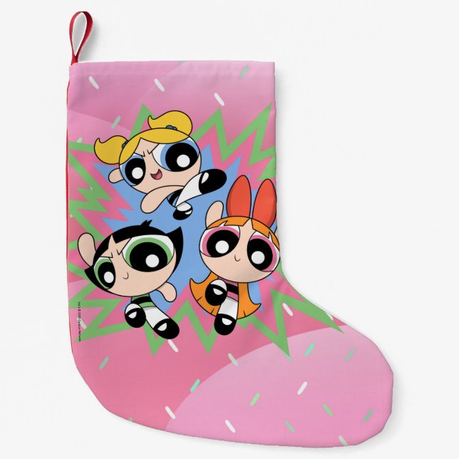 Calcetín Navideño Pequeño Factor de potencia de Chicas Powerpuff (Anverso)