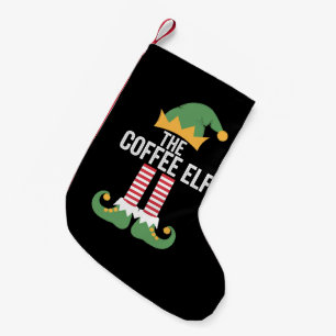 Calcetín Navideño Pequeño Familia de elfos de café Grupo coincidente Navidad