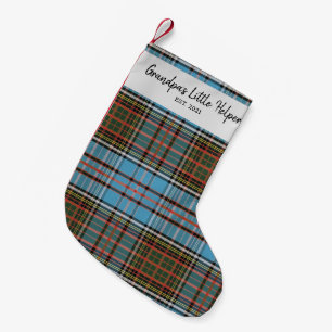 Calcetín Navideño Pequeño Familia personalizado Clan Anderson Plaid Tartan N