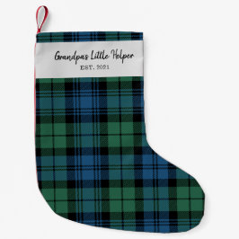 Calcetín Navideño Pequeño Familia Tartan Clan Campbell Plaid personalizada