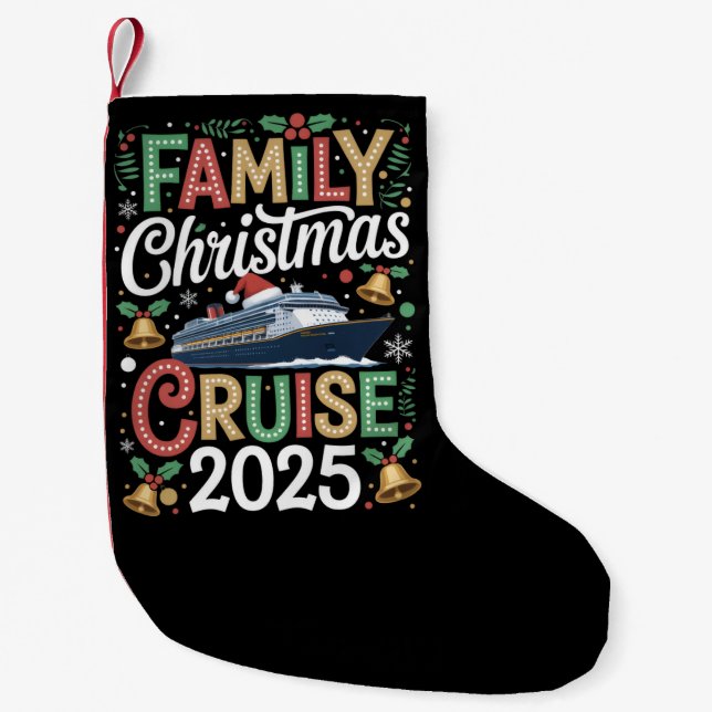 Calcetín Navideño Pequeño Family Christmas Cruise 2025 Matching Holiday Xmas (Anverso)
