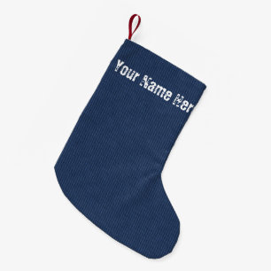 Calcetín Navideño Pequeño Faux Blue Jeans Fabric Añadir nombres Navidades St