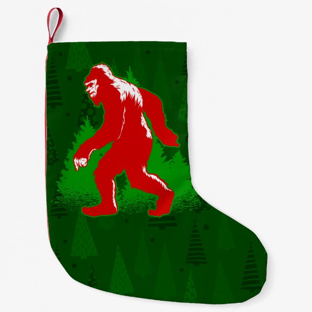 Calcetín Navideño Pequeño feas navidades pomposos árboles de navidad (Anverso)