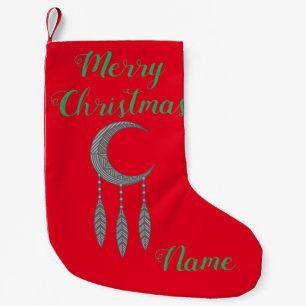 Calcetín Navideño Pequeño Feathers Thunder_Cove de luna de luna de cáscara p