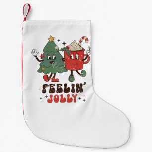 Calcetín Navideño Pequeño Feelin' Jolly Navidades Navidades Hot Cacoa Groovy