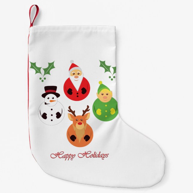 Calcetín Navideño Pequeño ¡Felices Fiestas! (Anverso)