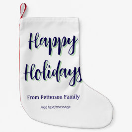 Calcetín Navideño Pequeño Felices vacaciones Navidades verdes azules y moder