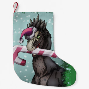 Calcetín Navideño Pequeño Feliz Dinosaurio de Navidad