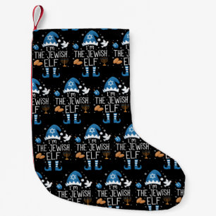 Calcetín Navideño Pequeño Feliz Hanukkah Familia Judía de Elfos Grupo Navida