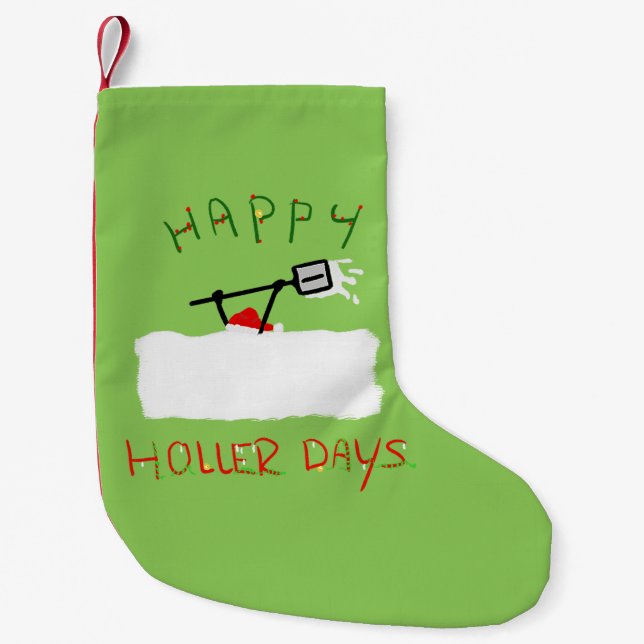 Calcetín Navideño Pequeño Feliz Hollerdays 5 - nieve palpitante. (Anverso)