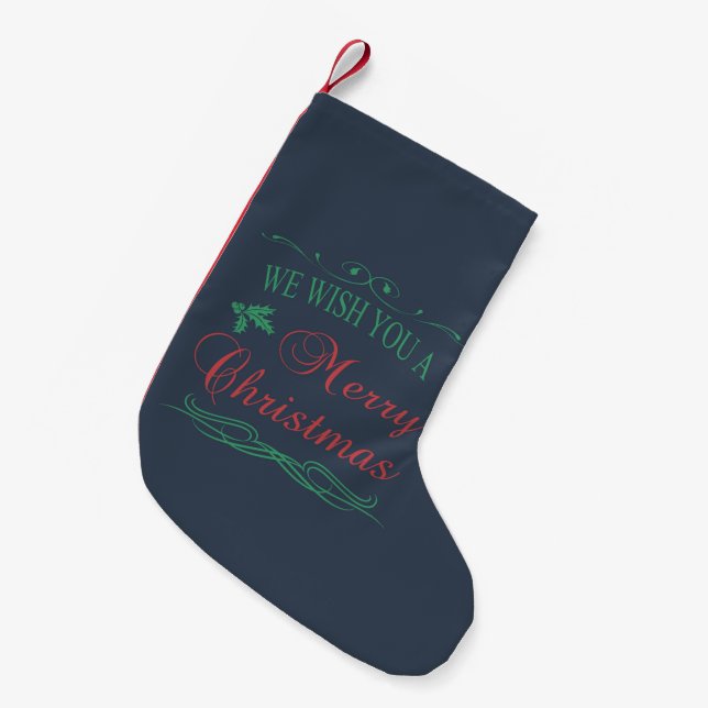 Calcetín Navideño Pequeño Feliz Navidad (Frente (Colgado))