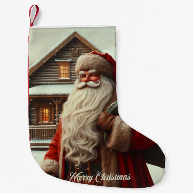 Calcetín Navideño Pequeño Feliz Navidad (Anverso)