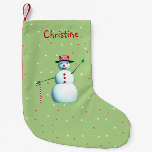 Calcetín Navideño Pequeño Feliz Navidad 3D Snowman