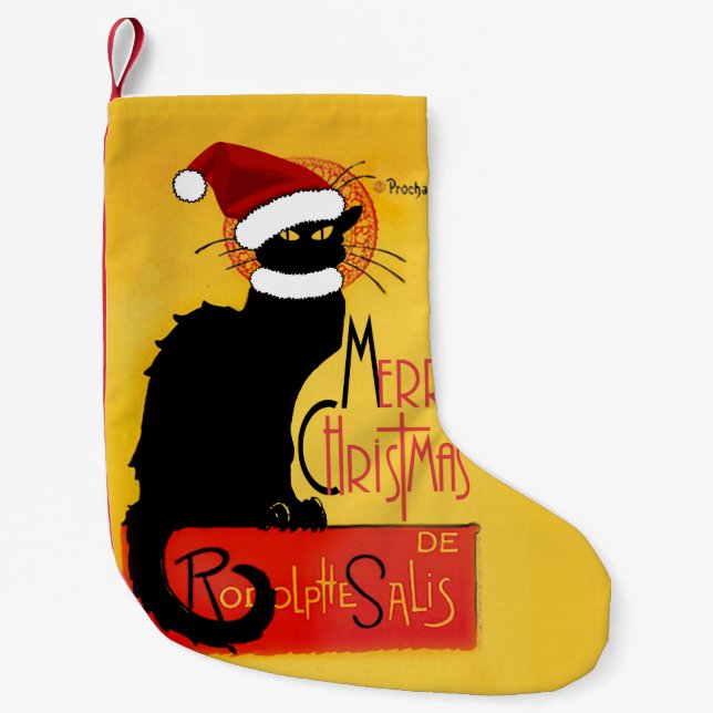Calcetín Navideño Pequeño Feliz Navidad - Chat Noir (Anverso)