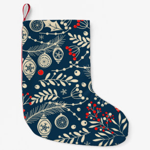 Calcetín Navideño Pequeño Feliz Navidad, Feliz Año Nuevo patrón ininterrumpi