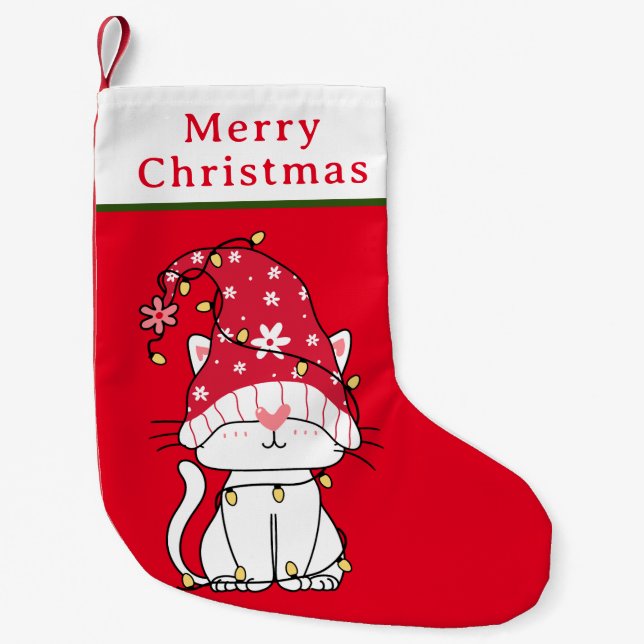 Calcetín Navideño Pequeño Feliz Navidad Gracioso Navidad lindo (Anverso)