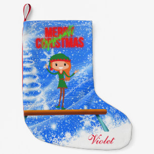 Calcetín Navideño Pequeño Feliz Navidad Gymnast Elf