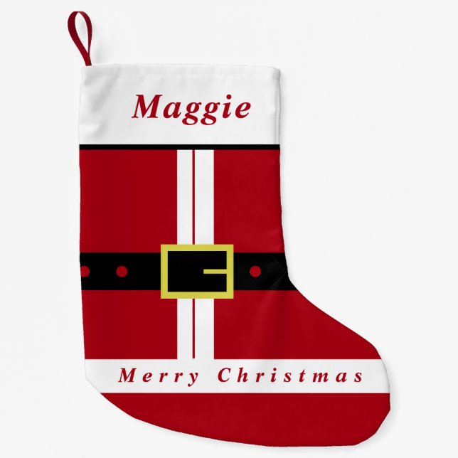 Calcetín Navideño Pequeño Feliz Navidad - Papá Noel - Regalos Para Todos (Anverso)