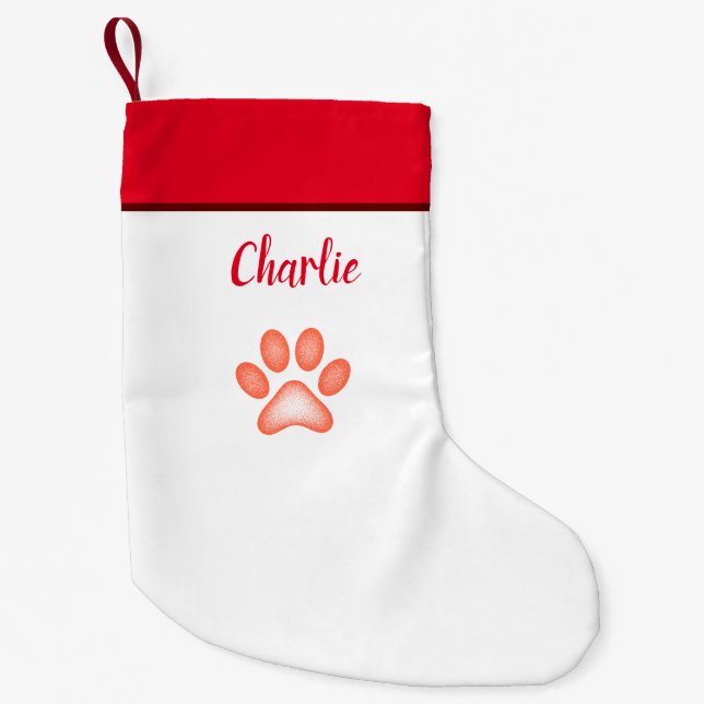 Calcetín Navideño Pequeño Feliz Navidad Personalizada Pet Lover (Anverso)