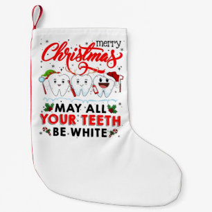 Calcetín Navideño Pequeño Feliz Navidad, que todos tus dientes sean blancos