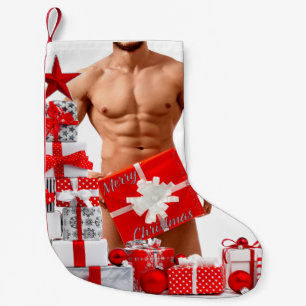 Calcetín Navideño Pequeño Feliz Navidad SlipperyJoe regalo rojo blanco plata