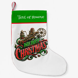 Calcetín Navideño Pequeño Feliz Navidad steampunk