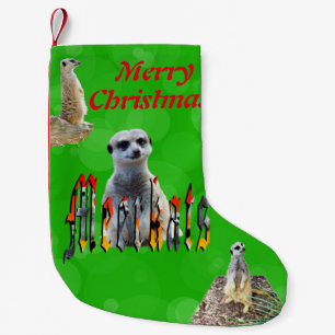 Calcetín Navideño Pequeño Feliz Navidad Suricata,