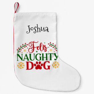 Calcetín Navideño Pequeño Feliz Perro