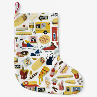 Calcetín Navideño Pequeño Festival de Camiones de Alimentos: Patrón Personal