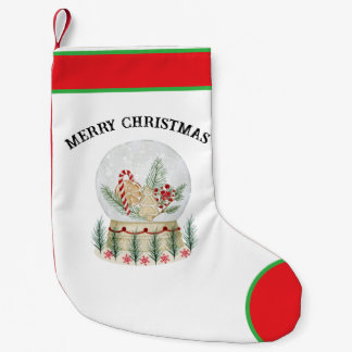 Calcetín Navideño Pequeño Festive Snow Globe Christmas Stocking