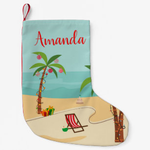 Calcetín Navideño Pequeño Festividad de los Navidades de playa